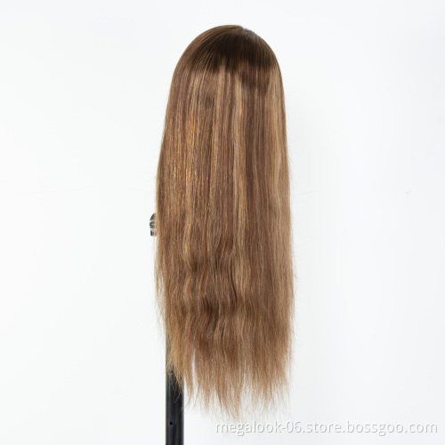 22 inch Body Wave Lace Front Coarse Curly Hair With Bang, 2 Color Orginal Unprocessed Virgin Brazilian Hair Remy Humain Wigs
